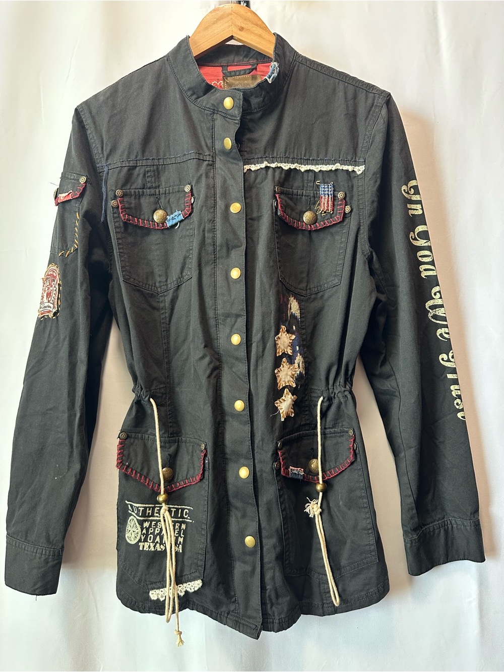 Double D Ranch Women's Southwestern Patch Jacket Black American Authentic